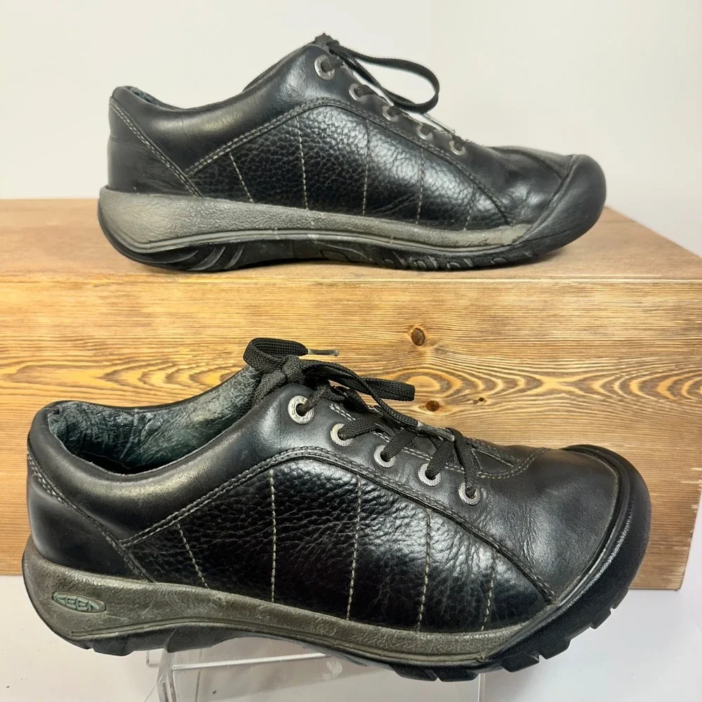 KEEN Presidio Lace Up Shoe Women SZ 8 Leather Gorpcore Hiking Comfort Minimalist